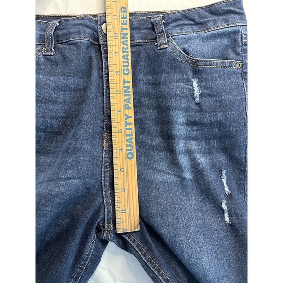 True Craft Jeans High Rise Skinny Women's Size 11 x 25.5 inseam Blue Distressed - Picture 10 of 11